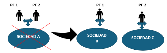 escisión total subjetiva